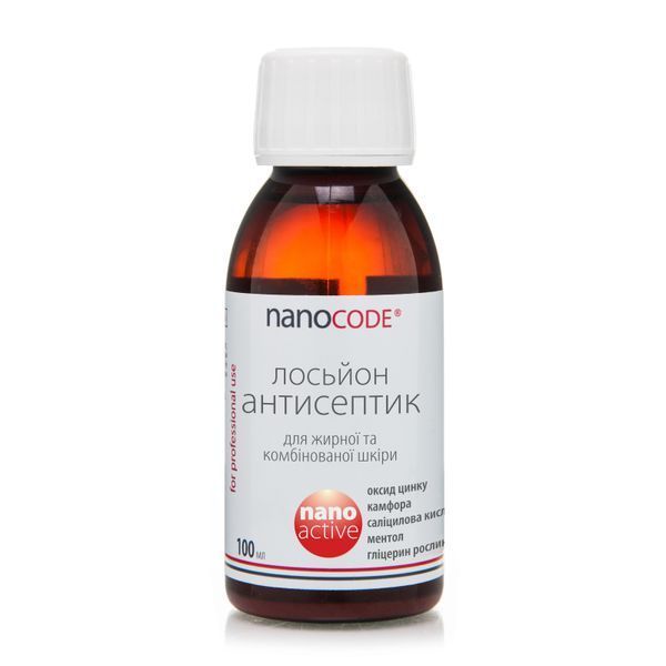 Лосьйон від прищів АНТИСЕПТИК з оксидом цинку та саліциловою кислотою NANOCODE 100 мл 00230 фото Лосьйон від прищів АНТИСЕПТИК з оксидом цинку та саліциловою кислотою NANOCODE 100 мл 00230 фото